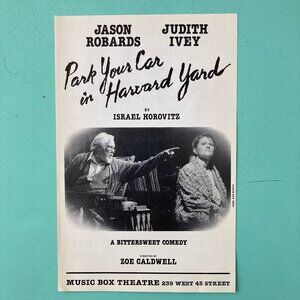 Two Sided Flyer 8X5 Park Your Car in Harvard Yard JASON ROBARDS JUDITH IVEY 1991